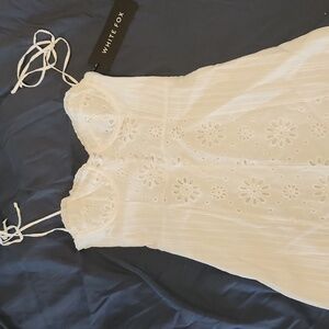 White fox mini dress